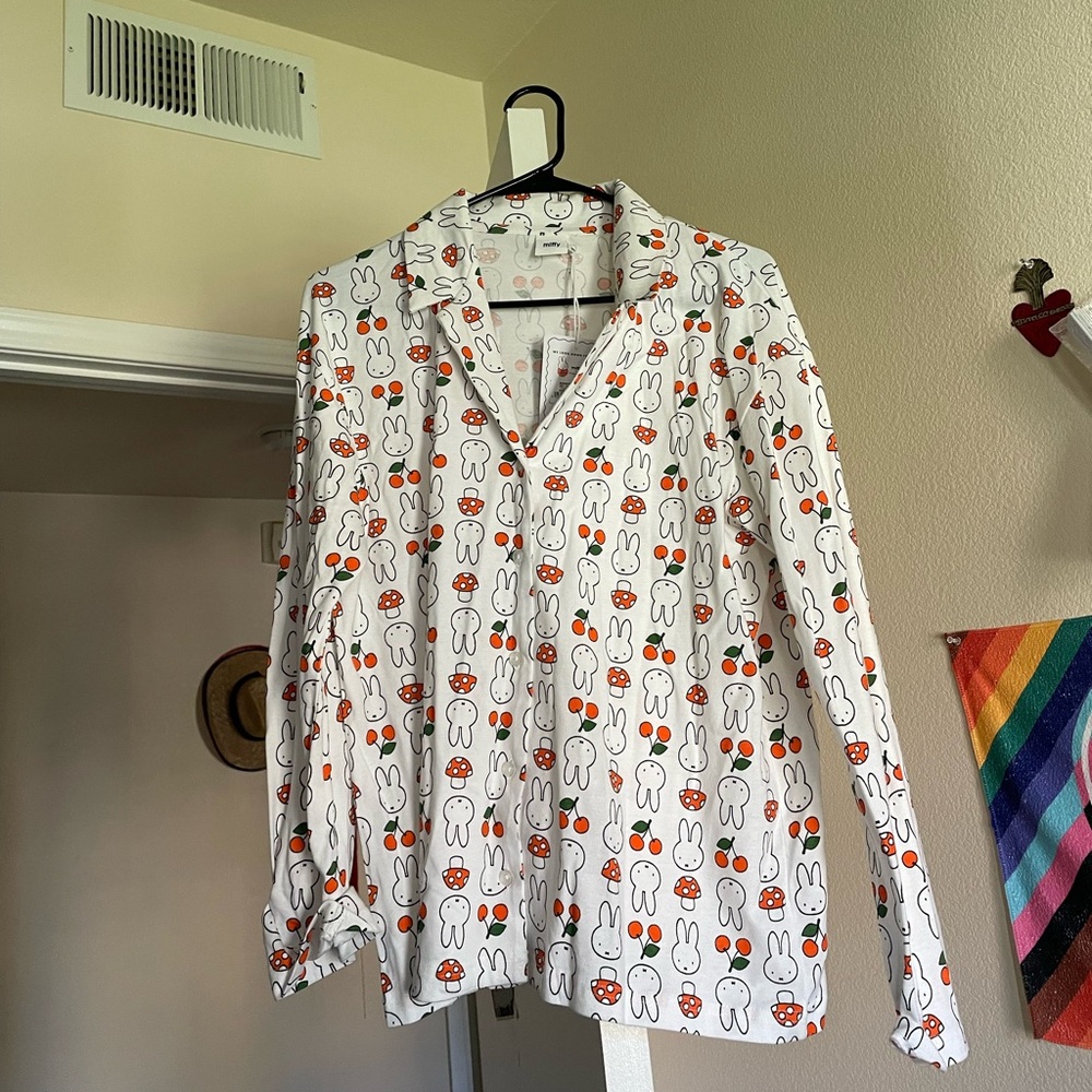 Miffy White Shirt with Orange and Red Accents